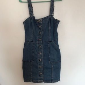 H&M overalls pinafore stretch button dress